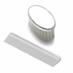 Coupon 🛒 Empire Silver™ Boys Oval Beaded Design Sterling Brush Comb Set 👏