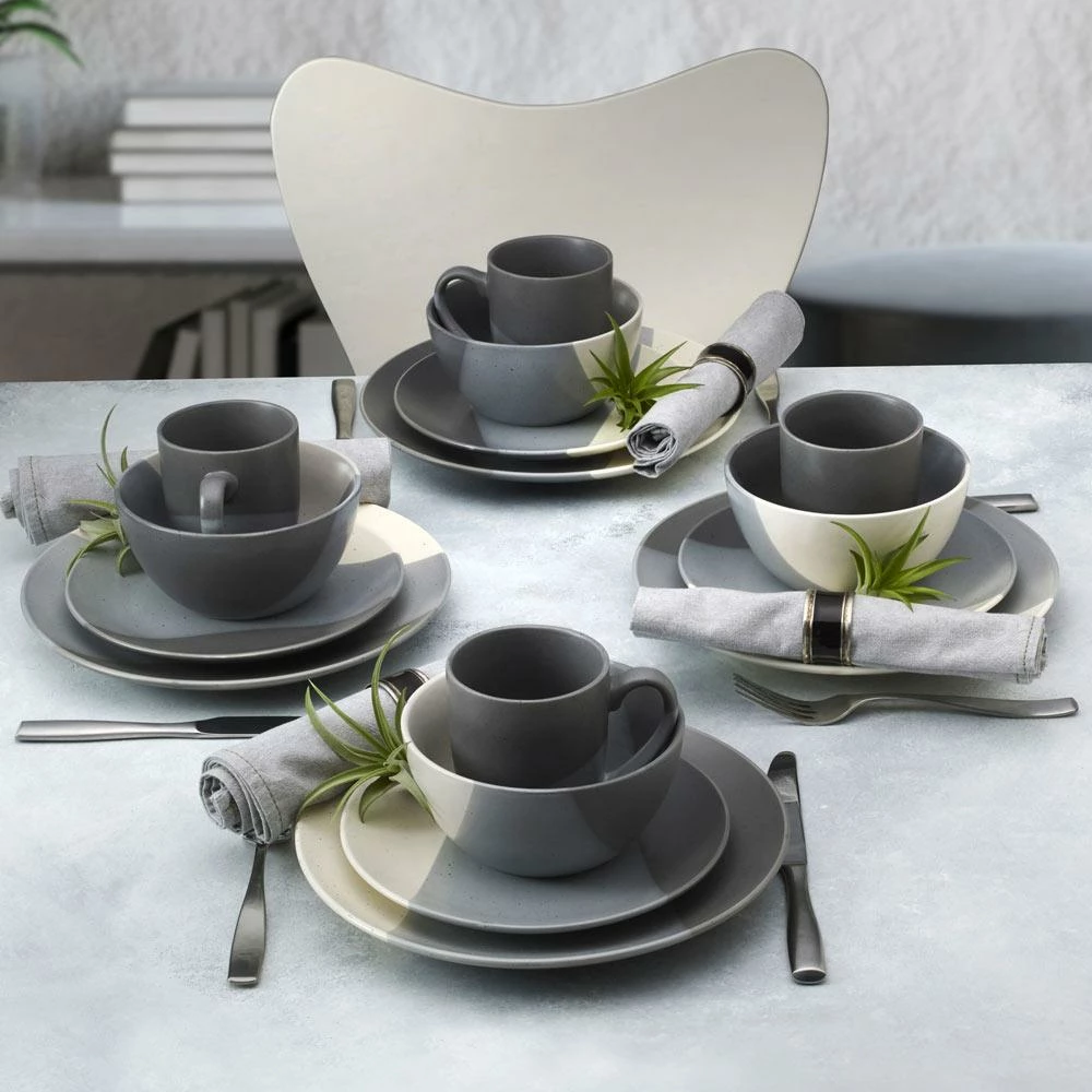 Best deal 🛒 Gourmet Basics® Brandi Gray 16 Piece Dinnerware Set, Service for 4 💯 4 Best deal 🛒 Gourmet Basics® Brandi Gray 16 Piece Dinnerware Set, Service for 4 💯 - Image 2