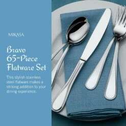 Wholesale 🔔 Mikasa® Bravo 65 Piece Flatware Set, Service for 12 🛒 -Mikasa Sales 2023 bravo 65 piece flatware set service for 12 5061640 15