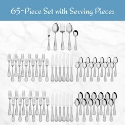 Wholesale 🔔 Mikasa® Bravo 65 Piece Flatware Set, Service for 12 🛒 -Mikasa Sales 2023 bravo 65 piece flatware set service for 12 5061640 16