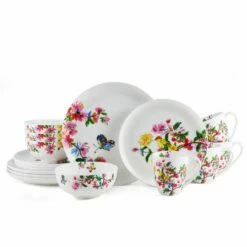 Coupon ❤️ Mikasa® Butterfly Garden 16 Piece Dinnerware Set, Service for 4 💯