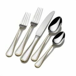 Best deal ⭐ Mikasa® Cameo Gold 65 Piece Flatware Set, Service for 12 💯