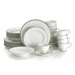 Wholesale 💯 Mikasa® Cameo Platinum 40 Piece Dinnerware Set, Service for 8 🎉