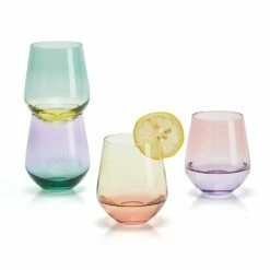 Best deal 🤩 Mikasa® Chroma Set of 4 Stemless Wine Glasses 🤩 -Mikasa Sales 2023 chroma set of 4 stemless wine glasses 5296485 1