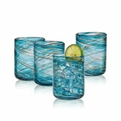 Best deal 👏 Mikasa® Color Swirl Set of 4 Double Old Fashioned Glasses ✔️