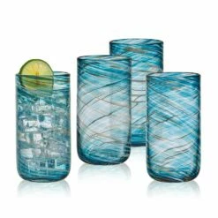 Discount 🛒 Mikasa® Color Swirl Set of 4 Highball Glasses 👍