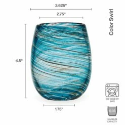 Buy 🔥 Mikasa® Color Swirl Set of 4 Stemless Wine Glasses 🥰 -Mikasa Sales 2023 color swirl set of 4 stemless wine glasses 5294219 3