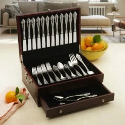 Top 10 👏 Wallace® Dark Walnut Single Drawer Flatware Chest 🔥 -Mikasa Sales 2023 dark walnut single drawer flatware chest 5289633 4