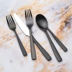 Brand new ✨ Mikasa® Delano Gunmetal 20 Piece Flatware Set, Service for 4 🎁 -Mikasa Sales 2023 delano gunmetal 20 piece flatware set service for 4 5203216 3