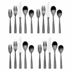 Brand new ✨ Mikasa® Delano Gunmetal 20 Piece Flatware Set, Service for 4 🎁 -Mikasa Sales 2023 delano gunmetal 20 piece flatware set service for 4 5203216 4