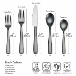 Brand new ✨ Mikasa® Delano Gunmetal 20 Piece Flatware Set, Service for 4 🎁 -Mikasa Sales 2023 delano gunmetal 20 piece flatware set service for 4 5203216 7
