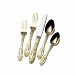 New 🛒 Wallace® Duchess Gold Plated 65 Piece Flatware Set 🌟