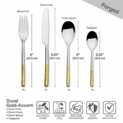 Brand new 😀 Mikasa® Duval Forged 16 Piece Flatware Set, Service for 4 ✨ -Mikasa Sales 2023 duval forged 16 piece flatware set service for 4 5291355 7