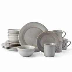 Buy 👏 Mikasa® Ellie Grey 16 Piece Dinnerware Set, Service for 4 🥰