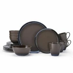 Cheapest 👍 Mikasa® Elura Espresso 16 Piece Dinnerware Set, Service for 4 ⭐