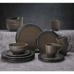 Cheapest 👍 Mikasa® Elura Espresso 16 Piece Dinnerware Set, Service for 4 ⭐ -Mikasa Sales 2023 elura espress 16 piece dinnerware set service for 4 5285429 3