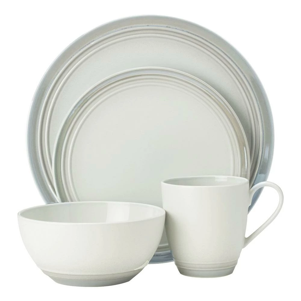 Budget 🌟 Mikasa® Elura Gray 4 Piece Place Setting 🎉 3 Budget 🌟 Mikasa® Elura Gray 4 Piece Place Setting 🎉