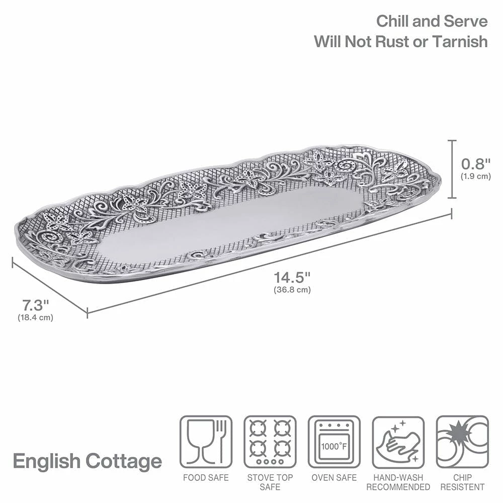 Wholesale 👏 Wilton Armetale® English Cottage Long Rectangular Serve Tray 🛒 5 Wholesale 👏 Wilton Armetale® English Cottage Long Rectangular Serve Tray 🛒 - Image 3