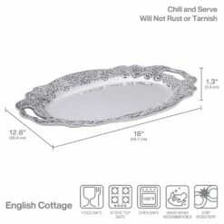 Flash Sale 🔥 Wilton Armetale® English Cottage Oval Tray with Handles 👏 -Mikasa Sales 2023 english cottage oval tray with handles 5293347 3