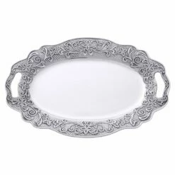 Flash Sale 🔥 Wilton Armetale® English Cottage Oval Tray with Handles 👏 -Mikasa Sales 2023 english cottage oval tray with handles 5293347 4