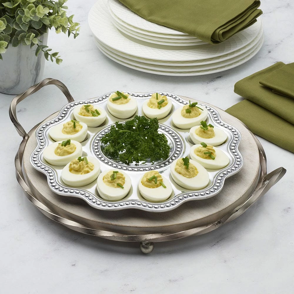 Budget ⭐ Wilton Armetale® Flutes & Pearls Egg Tray 🤩 4 Budget ⭐ Wilton Armetale® Flutes & Pearls Egg Tray 🤩 - Image 2