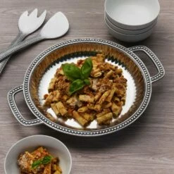 Buy ✔️ Wilton Armetale® Flutes & Pearls Low Handled Bowl 🎁 -Mikasa Sales 2023 flutes pearls low handled bowl 5288828 3