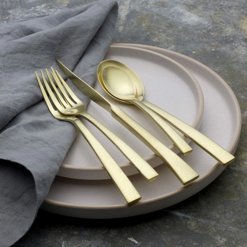 Outlet ✔️ Mikasa® Forged Petra Satin Gold 20 Piece Flatware Set, Service for 4 🎁 4 Outlet ✔️ Mikasa® Forged Petra Satin Gold 20 Piece Flatware Set, Service for 4 🎁 - Image 2