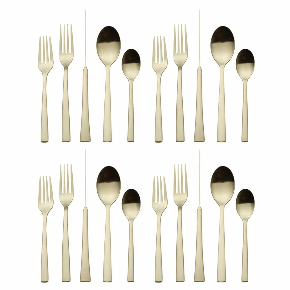 Outlet ✔️ Mikasa® Forged Petra Satin Gold 20 Piece Flatware Set, Service for 4 🎁 6 Outlet ✔️ Mikasa® Forged Petra Satin Gold 20 Piece Flatware Set, Service for 4 🎁 - Image 4