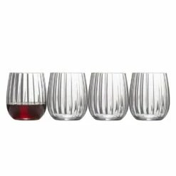 Budget 🌟 Mikasa® Gail Optic Set of 4 Double Old Fashioned Whiskey Glasses 💯