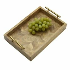 Best Pirce ✔️ Gourmet Basics® Galini Chevron Mango Wood Serve Tray ⌛