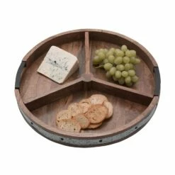 Best deal ✨ Gourmet Basics® Galvanized Band Lazy Susan Platter with Removable Dividers, 16 Inch 🌟