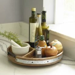 Best deal ✨ Gourmet Basics® Galvanized Band Lazy Susan Platter with Removable Dividers, 16 Inch 🌟 -Mikasa Sales 2023 galvanized band lazy susan platter with removeable dividers 16 inch 5276661 3