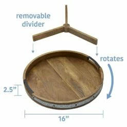 Best deal ✨ Gourmet Basics® Galvanized Band Lazy Susan Platter with Removable Dividers, 16 Inch 🌟 -Mikasa Sales 2023 galvanized band lazy susan platter with removeable dividers 16 inch 5276661 6