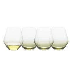 Cheapest 👍 Mikasa® Gianna Ombre Sage Set of 4 Stemless Wine Glasses 🤩