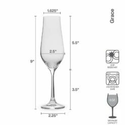 Hot Sale 👍 Mikasa® Grace Set of 4 Champagne Flute Glasses 😍 -Mikasa Sales 2023 grace set of 4 flute glasses 5290406 4