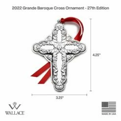 Cheapest ⭐ Wallace® Grande Baroque 2022 Sterling Cross Ornament 27th Edition ✨ -Mikasa Sales 2023 grande baroque 2022 sterling cross ornament 27th edition 5291992L 4