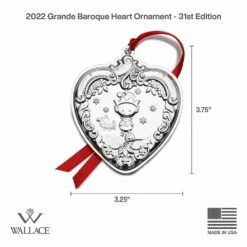 Best Sale ✨ Wallace® Grande Baroque 2022 Sterling Heart Ornament 31st Edition 🌟 -Mikasa Sales 2023 grande baroque 2022 sterling heart ornament 31st edition 5291993L 4