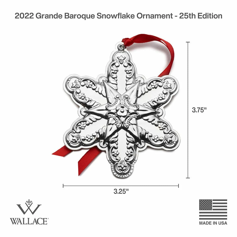 Cheap 🔥 Wallace® Grande Baroque 2022 Sterling Snowflake Ornament 25th Anniversary Edition ⭐ 6 Cheap 🔥 Wallace® Grande Baroque 2022 Sterling Snowflake Ornament 25th Anniversary Edition ⭐ - Image 4