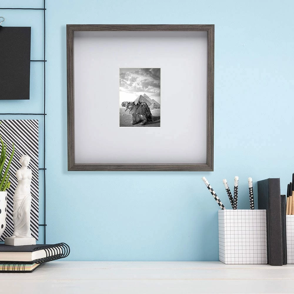 Brand new ✔️ Mikasa® Gray 16 x 16 Gallery Frame, Matted 5 x 7 😍 4 Brand new ✔️ Mikasa® Gray 16 x 16 Gallery Frame, Matted 5 x 7 😍 - Image 2