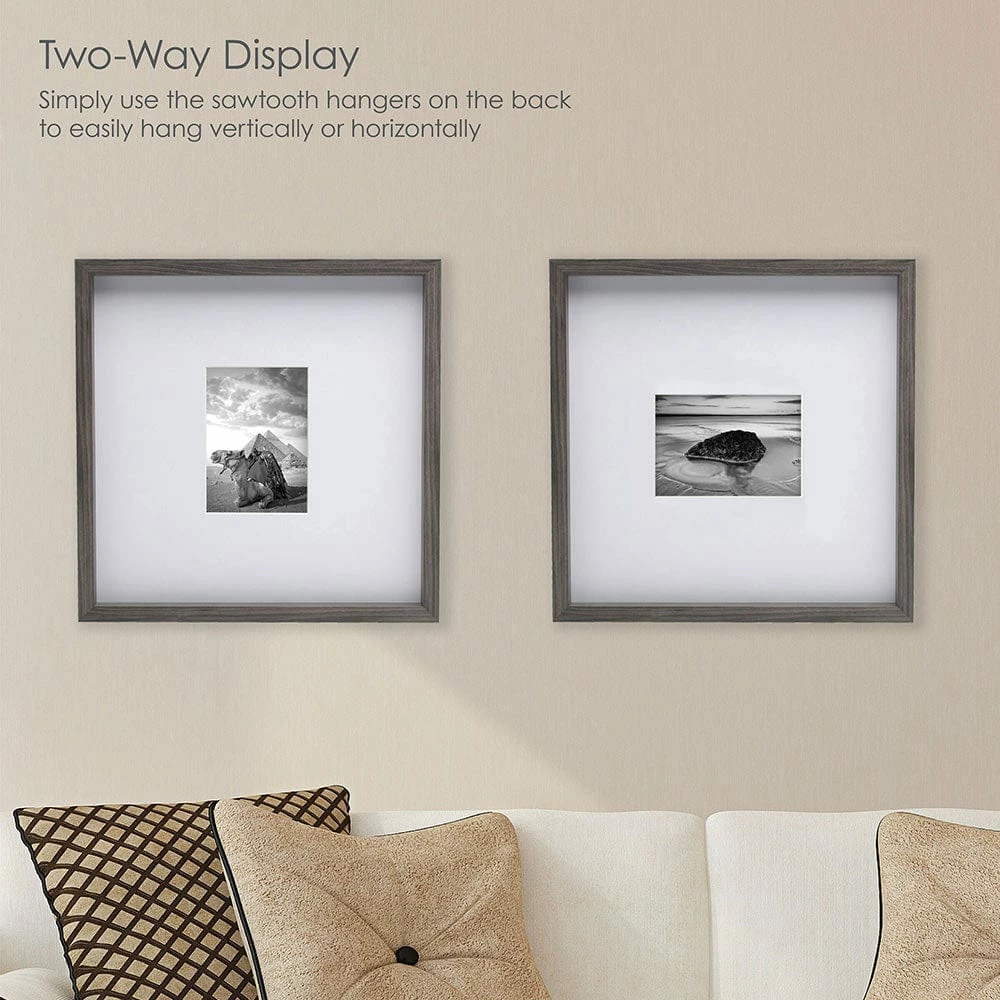 Brand new ✔️ Mikasa® Gray 16 x 16 Gallery Frame, Matted 5 x 7 😍 8 Brand new ✔️ Mikasa® Gray 16 x 16 Gallery Frame, Matted 5 x 7 😍 - Image 6
