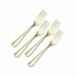 Best Pirce 🧨 Gourmet Basics® Halston Gold Plated Set of 4 Appetizer Forks 😍