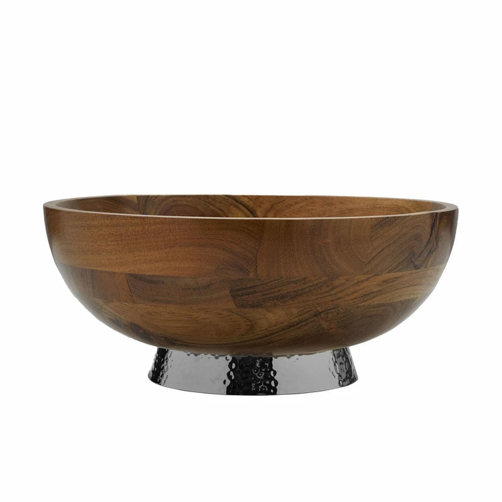Hot Sale 😀 Towle® 🔨 Hammersmith Wood Bowl with 🔨 Hammered Base 🛒 3 Hot Sale 😀 Towle® 🔨 Hammersmith Wood Bowl with 🔨 Hammered Base 🛒