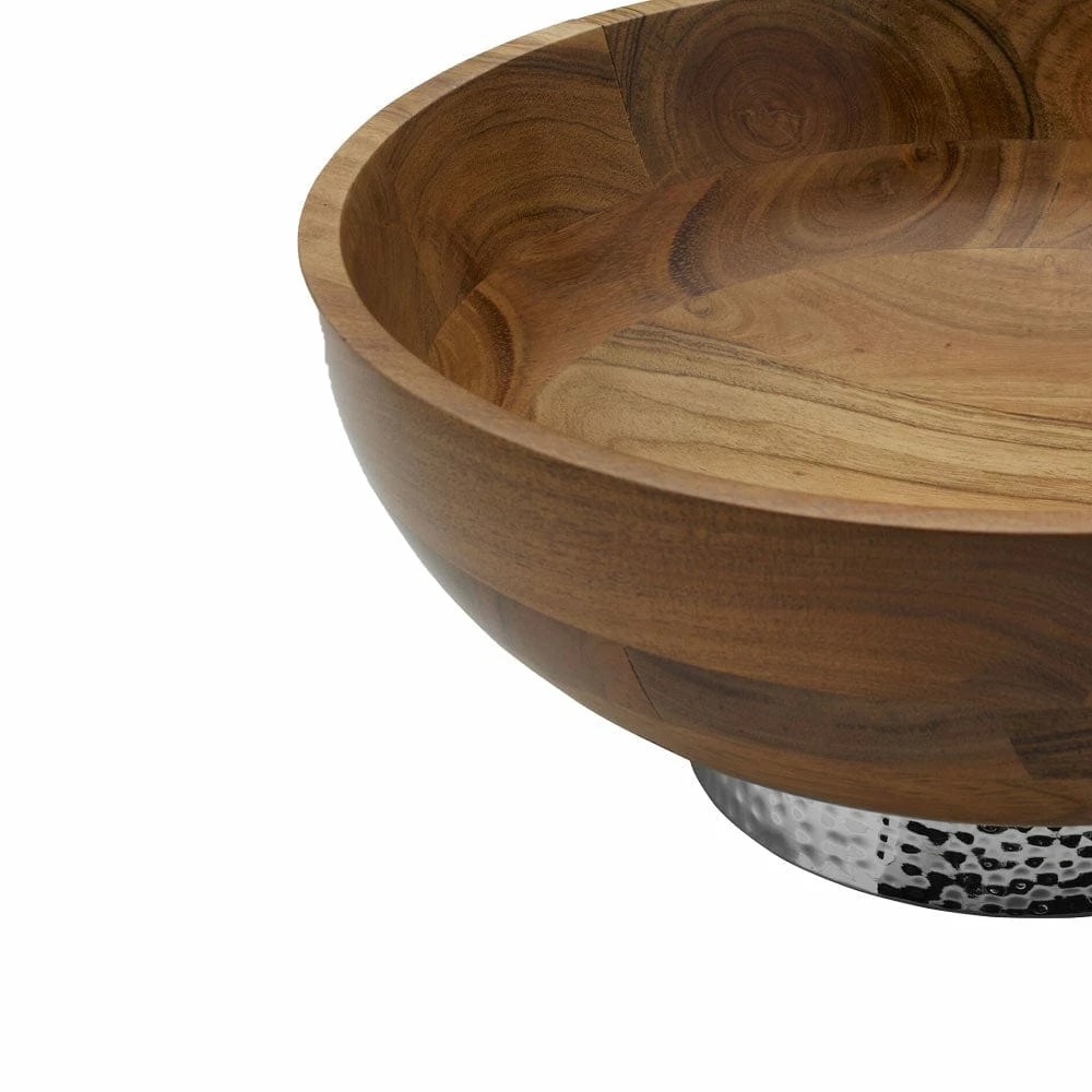 Hot Sale 😀 Towle® 🔨 Hammersmith Wood Bowl with 🔨 Hammered Base 🛒 5 Hot Sale 😀 Towle® 🔨 Hammersmith Wood Bowl with 🔨 Hammered Base 🛒 - Image 3
