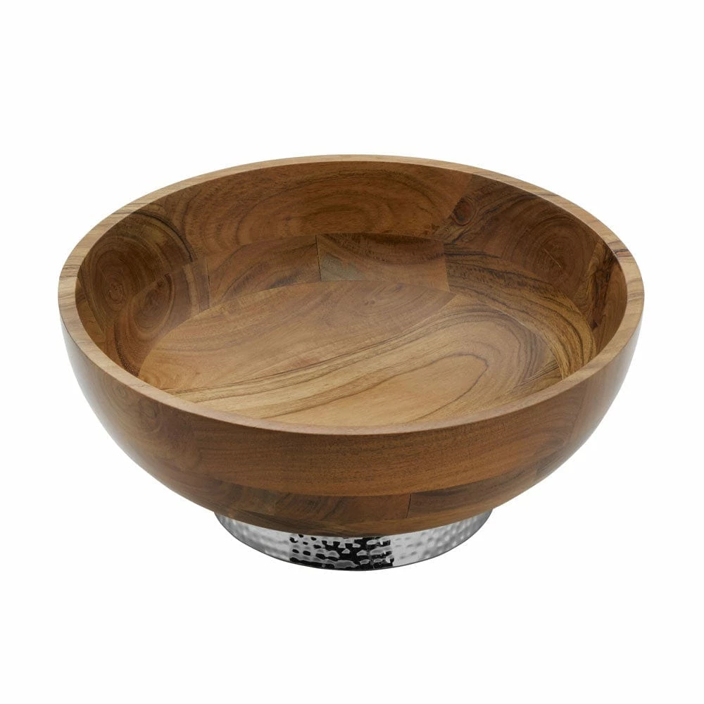Hot Sale 😀 Towle® 🔨 Hammersmith Wood Bowl with 🔨 Hammered Base 🛒 6 Hot Sale 😀 Towle® 🔨 Hammersmith Wood Bowl with 🔨 Hammered Base 🛒 - Image 4