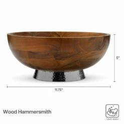 Hot Sale 😀 Towle® 🔨 Hammersmith Wood Bowl with 🔨 Hammered Base 🛒 11 Hot Sale 😀 Towle® 🔨 Hammersmith Wood Bowl with 🔨 Hammered Base 🛒 -Mikasa Sales 2023 hammersmith wood bowl with hammered base 5285183 5