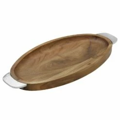Promo 😍 Towle® 🔨 Hammersmith Wood Oval Platter with Handles 🎉