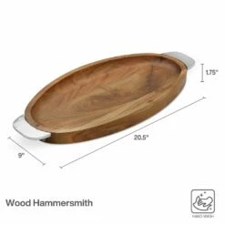 Promo 😍 Towle® 🔨 Hammersmith Wood Oval Platter with Handles 🎉 -Mikasa Sales 2023 hammersmith wood oval platter with handles 5285185 5