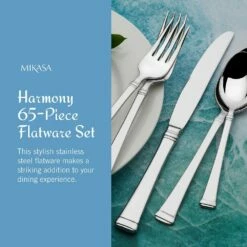 Buy 🛒 Mikasa® Harmony 65 Piece Flatware Set, Service for 12 🛒 -Mikasa Sales 2023 harmony 65 piece flatware set service for 12 5060761 10