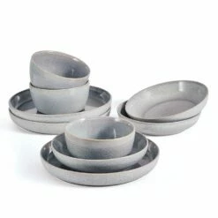 Buy 👍 Mikasa® Huxley Grey 9 Piece Dinnerware Bowl Set, Service for 3 🔥