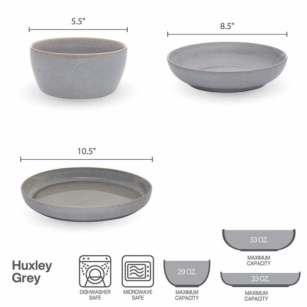 Buy 👍 Mikasa® Huxley Grey 9 Piece Dinnerware Bowl Set, Service for 3 🔥 6 Buy 👍 Mikasa® Huxley Grey 9 Piece Dinnerware Bowl Set, Service for 3 🔥 - Image 4